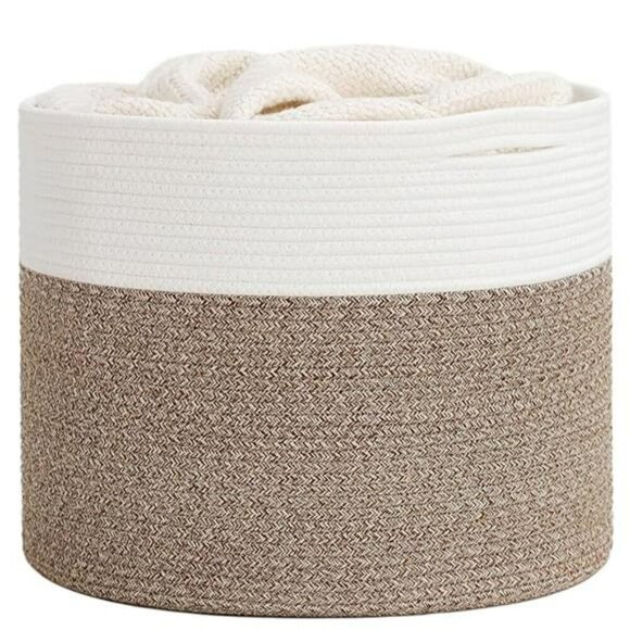 Large Cotton Rope Storage Basket Woven Bin for Toys Blankets Nursery Living - Picture 7 of 7